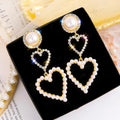 Pearl Rhinestone Drop Earrings